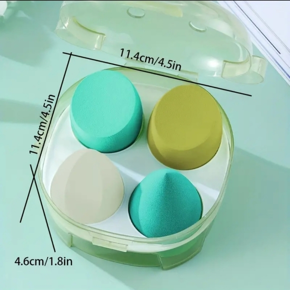 NWT 4 Pcs Soft Pink Makeup Sponges With Storage Box Non-Latex - Picture 4 of 5